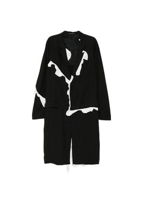Yohji Yamamoto ruffled lapel coat - Black