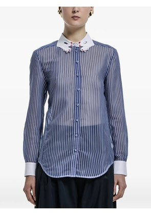 Vivetta striped embroidered-collar shirt - Blue