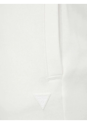 GUESS USA logo-patch drawstring track pants - White