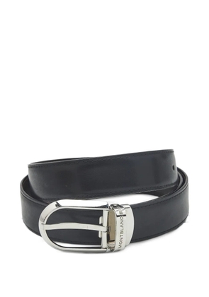 Montblanc reversible buckle leather belt - Black