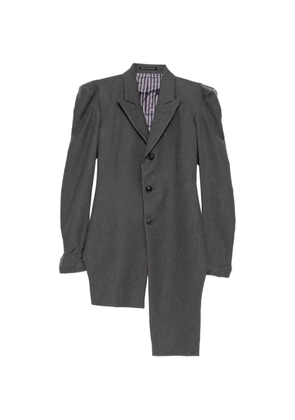 Yohji Yamamoto asymmetric washer-sleeve long jacket - Grey