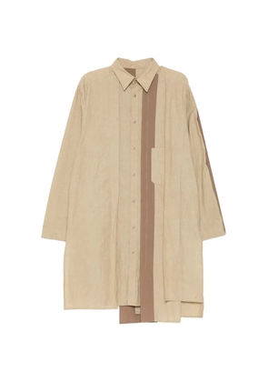 Yohji Yamamoto panelled asymmetric shirt - Brown
