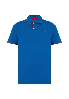 Paul & Shark logo-embroidered tipped polo shirt - Blue