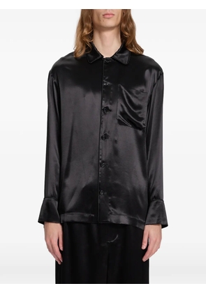 Ann Demeulemeester satin-finish chest-pocket shirt - Black