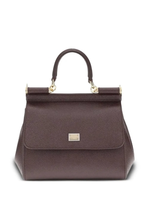 Dolce & Gabbana Sicily leather small satchel bag - Brown