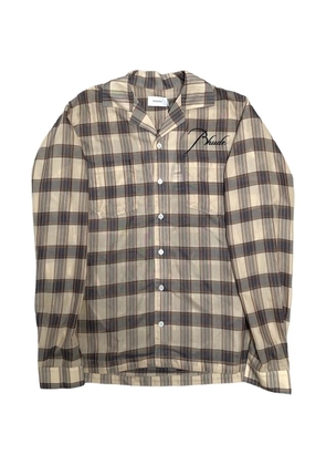 RHUDE sheer plaid-print shirt - Neutrals