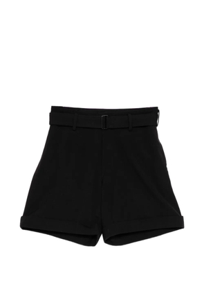 Yohji Yamamoto belted turned-up shorts - Black