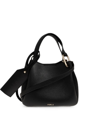 Furla mini Nuvola grained leather tote bag - Black