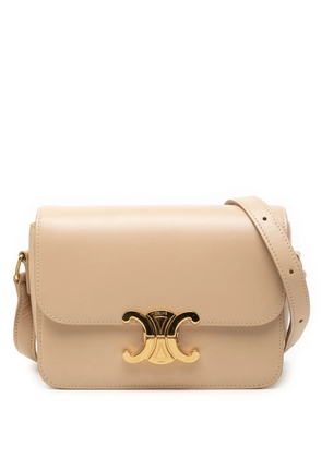 Celine Pre-Owned 2019 Teen Shiny Calfskin Triomphe crossbody bag - Neutrals