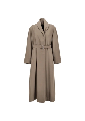 Vintage belted shawl-lapel coat - Green