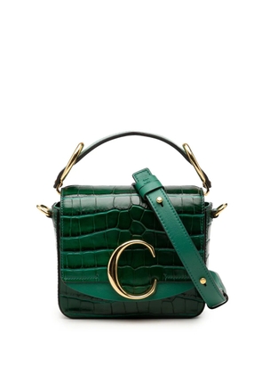 Chloé Pre-Owned 2019 Mini Croc Embossed Calfskin C satchel - Green