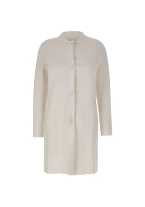 Kangra straight-cut snap-button coat - White
