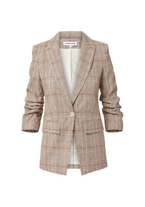 Veronica Beard Clayton single-breasted check-pattern cotton blazer - Neutrals