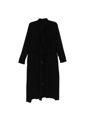 Yohji Yamamoto draped-detail belted shirt dress - Black