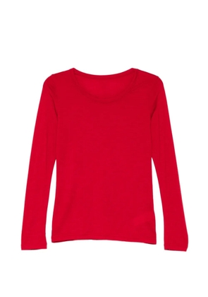 Yohji Yamamoto wool round-neck long-sleeve T-shirt - Red
