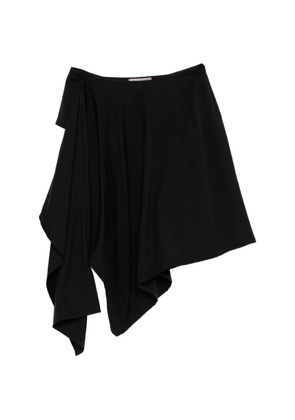 Yohji Yamamoto Gauze Herringbone draped skirt - Black