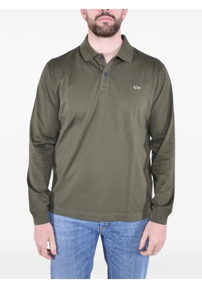 Paul & Shark long-sleeve logo-patch polo shirt - Green