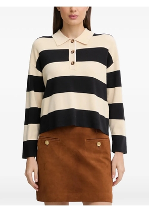 Pedro Del Hierro striped polo-collar sweater - Neutrals