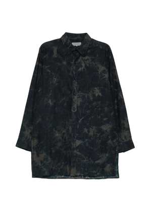 Yohji Yamamoto triple-collar tab-placket shirt - Black