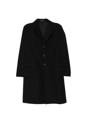 Yohji Yamamoto single-breasted notched-lapel coat - Black
