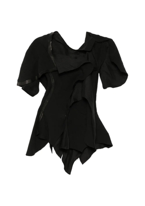 Yohji Yamamoto untwisting linen bias curved-cut jacket - Black