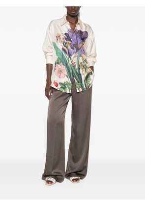 Pierre-Louis Mascia floral-print silk shirt - Neutrals