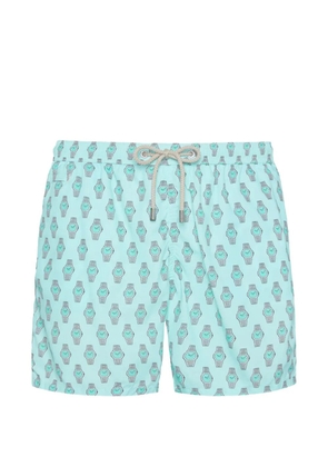 MC2 Saint Barth Lighting watch-print swim shorts - Blue