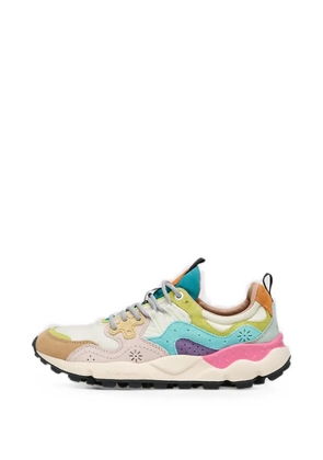 FLOWER MOUNTAIN Yamano 3 suede-panel sneakers - Neutrals