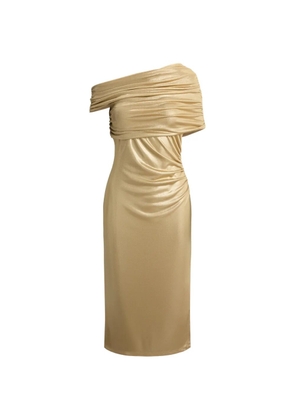 Lauren Ralph Lauren metallic off-the-shoulder midi dress - Gold