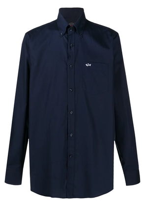 Paul & Shark logo embroidered button-down shirt - Blue
