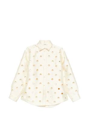 SANDRO rhinestone-embellished cut-out shirt - Yellow