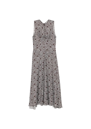 SANDRO floral-print pleated dress - Brown