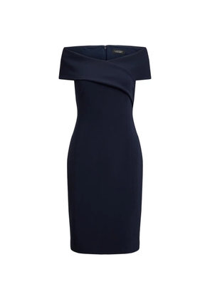 Lauren Ralph Lauren criss-cross-detail off-the-shoulder midi dress - Blue