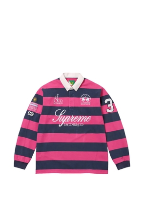 Supreme La Martina striped logo-embroidered rugby shirt - Pink