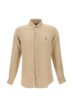 Polo Ralph Lauren embroidered-logo button-down shirt - Neutrals