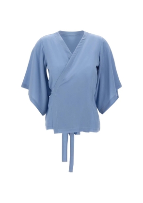 Kangra wrap silk blouse - Blue