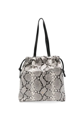 Nº21 Eva snakeskin-effect drawstring shoulder bag - Grey