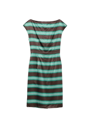 Prada Pre-Owned horizontal-stripe sleeveless mini dress - Brown