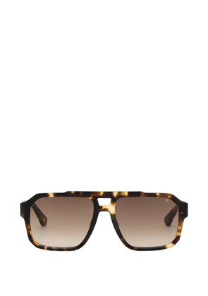 Philipp Plein Eyewear tortoiseshell-effect geometric-frame sunglasses - Brown