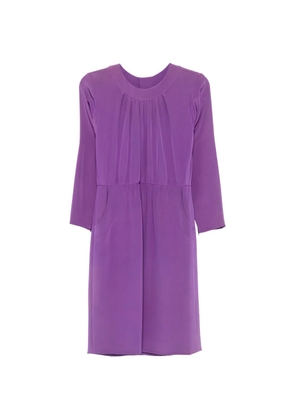 Saint Laurent Pre-Owned gathered long-sleeve mini dress - Purple