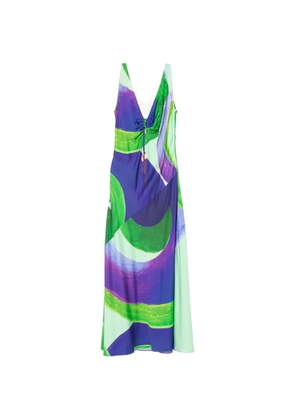 Themis Z Ianthe abstract-print ruched-detail maxi dress - Green