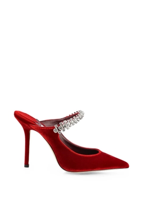Jimmy Choo Bing crystal-embellished velvet mules - Red