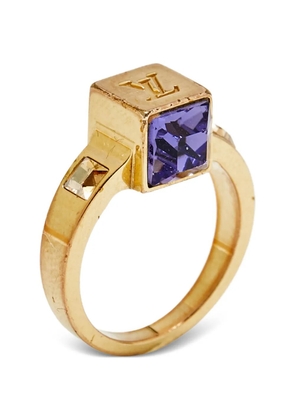 Louis Vuitton Pre-Owned Gamble crystal ring - Gold