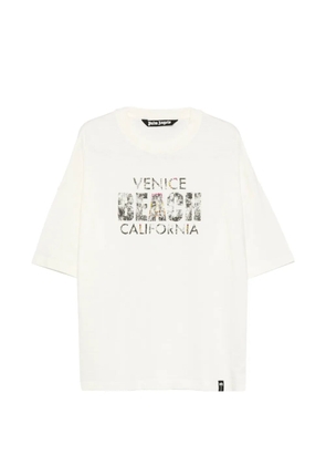 Palm Angels graphic-print rhinestone-embellished T-shirt - Neutrals