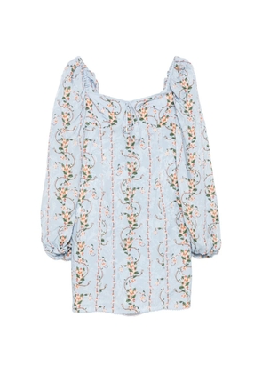 Agua By Agua Bendita Lorena floral-jacquard mini dress - Blue