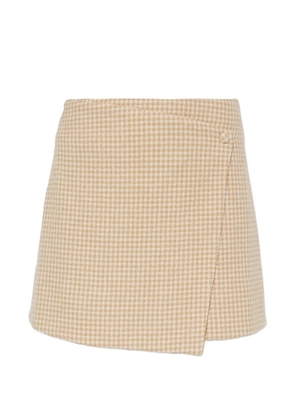 By Malene Birger Esma houndstooth wrap mini skirt - Neutrals