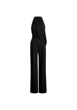 Lauren Ralph Lauren belted pleated-overlay jumpsuit - Black