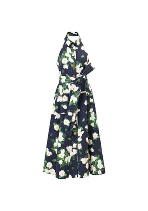 Carolina Herrera rose-print maxi dress - Blue