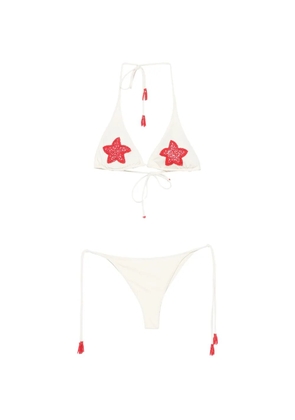 MC2 Saint Barth bead-embellished tassel bikini - Neutrals