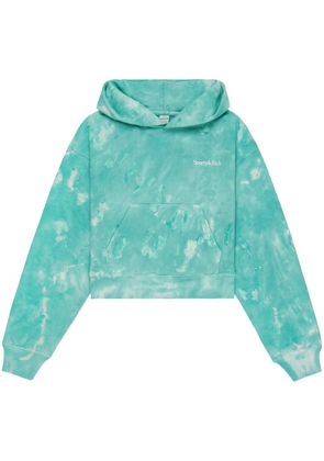 Sporty & Rich Serif logo-embroidery hoodie - Green